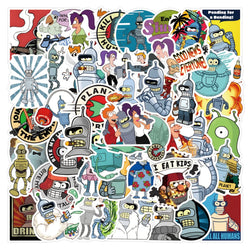 55pcs Futurama Stickers for Laptop, Phone, Scooter, Notebook, Fridge, Water Bottle (ONLINE ORDER ONLY)