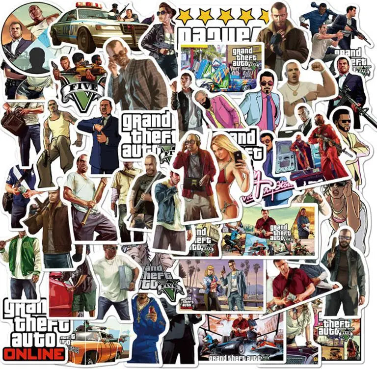 Grand Theft Auto Gaming Stickers 10/30/50pcs Laptop Fridge Decor (Online Order Only)