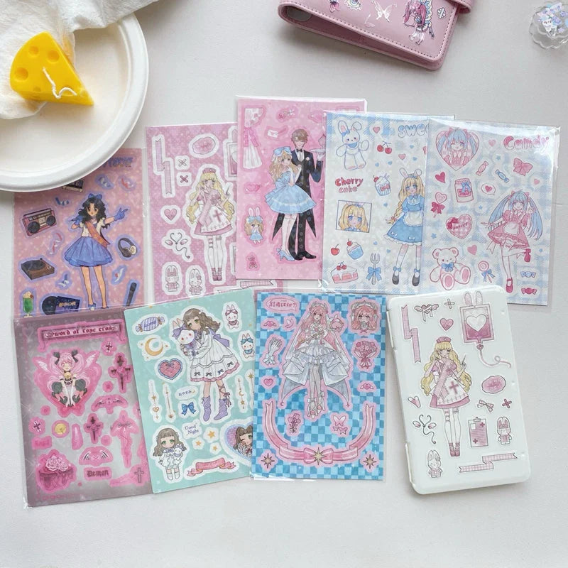 Cute Retro Comic Girl Stickers Diary Scrapbooking DIY Album Decoration Sticker Couple Aesthetic Kawaii Stationery Stick Label (ONLINE ORDER ONLY)