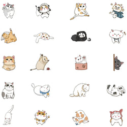 60pcs Cute Cartoon Japanese Style Cats Stickers Kids Animal Decals Vinyl Waterproof Graffiti For Luggage Phone Laptop Sticker (ONLINE ORDER ONLY)