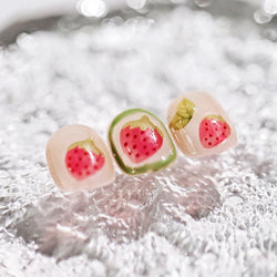 Cute Fresh Fruit Lovely Red Strawberry Grape Cherry Peach 3D Jelly Design Dopamine Self Adhesive Nail Art Sticker Manicure Decal (Online Order Only)