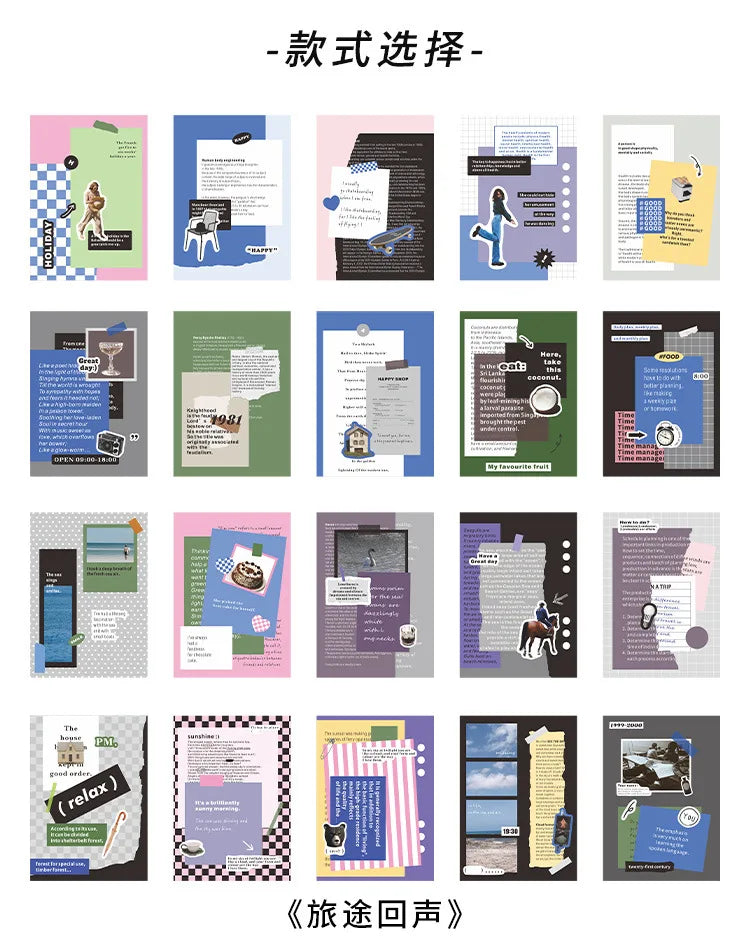 20 sheets Life Fantasy Series Scrapbooking Sticker Book Hand Account Background Decorative Sticker Label DIY Material Stationery (Online Order Only)