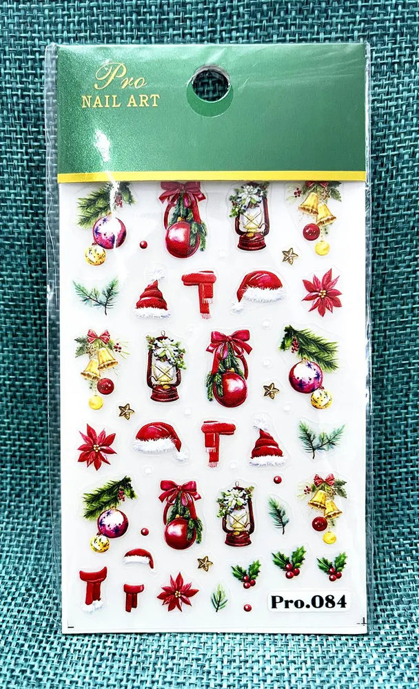 Cute Deer Christmas Nail Stickers 5D Embossed Elk Star Gingerbread Man Snowflake Santa Claus Holly DIY Winter Engraved Manicure* (ONLINE ORDER ONLY)