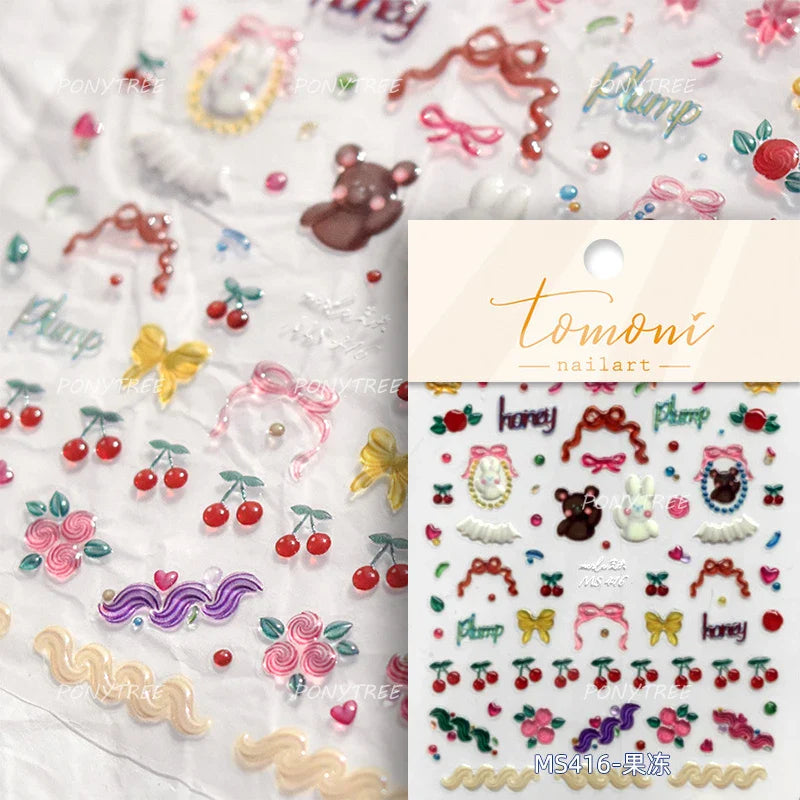 Colorful Swimsuit Bikini Fresh String Bag Vegetables Fruits Summer Beach Underwear Sunscreen Nail Art Stickers Manicure Decals (ONLINE ORDER ONLY)