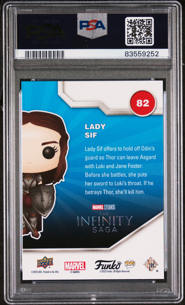 2023 UPPER DECK FUNKO POP MARVEL  LADY SIF PLATINUM #82  PSA 10 (Online Order Only)