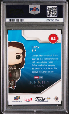 2023 UPPER DECK FUNKO POP MARVEL  LADY SIF PLATINUM #82  PSA 10 (Online Order Only)