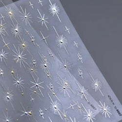 Gold Silver Star Laser Pink Colorful Glitter Starlight Sparkle Rhinestones Relief Nail Art Decorations Stickers Manicure Decals (ONLINE ORDER ONLY)
