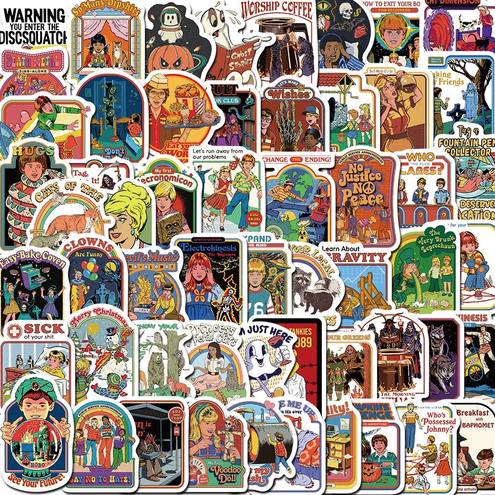 60pcs Retro Ghost Anime Stickers for Luggage, Skateboard, Laptop, Helmet, Guitar, Kids Decals (ONLINE ORDER ONLY)