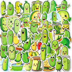 Cartoon Pickle Stickers Decals for Laptop, Phone, Suitcase, Scrapbook - 10/30/50pcs (Online Order Only)
