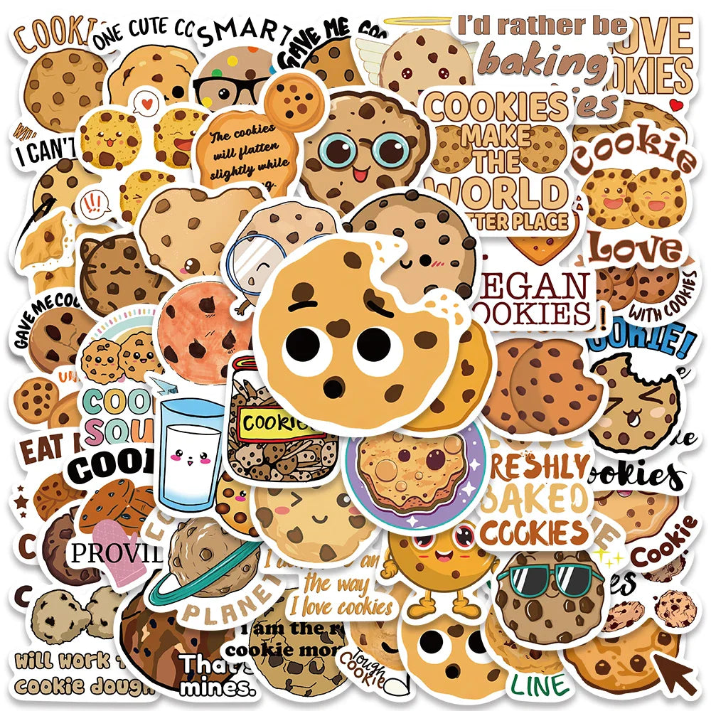 50PCS Sweet Cookie Stickers for Scrapbook, Diary, Phone, Laptop (Online Order Only)