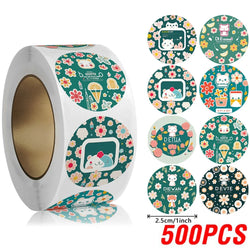 100-500pcs Cute Reward Sticker 1inch Cartoon Animal Stickers For Kids Gift Decor Envelope Sealing Labels Stationery Stickers (ONLINE ORDER ONLY)