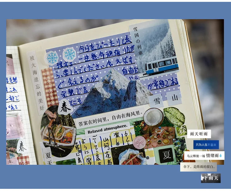 20 Pages Japanese Retro Ins Decorative Stickers Book Scrapbooking Phone Case DIY Journal Collage Material Sticker Gift (ONLINE ORDER ONLY)