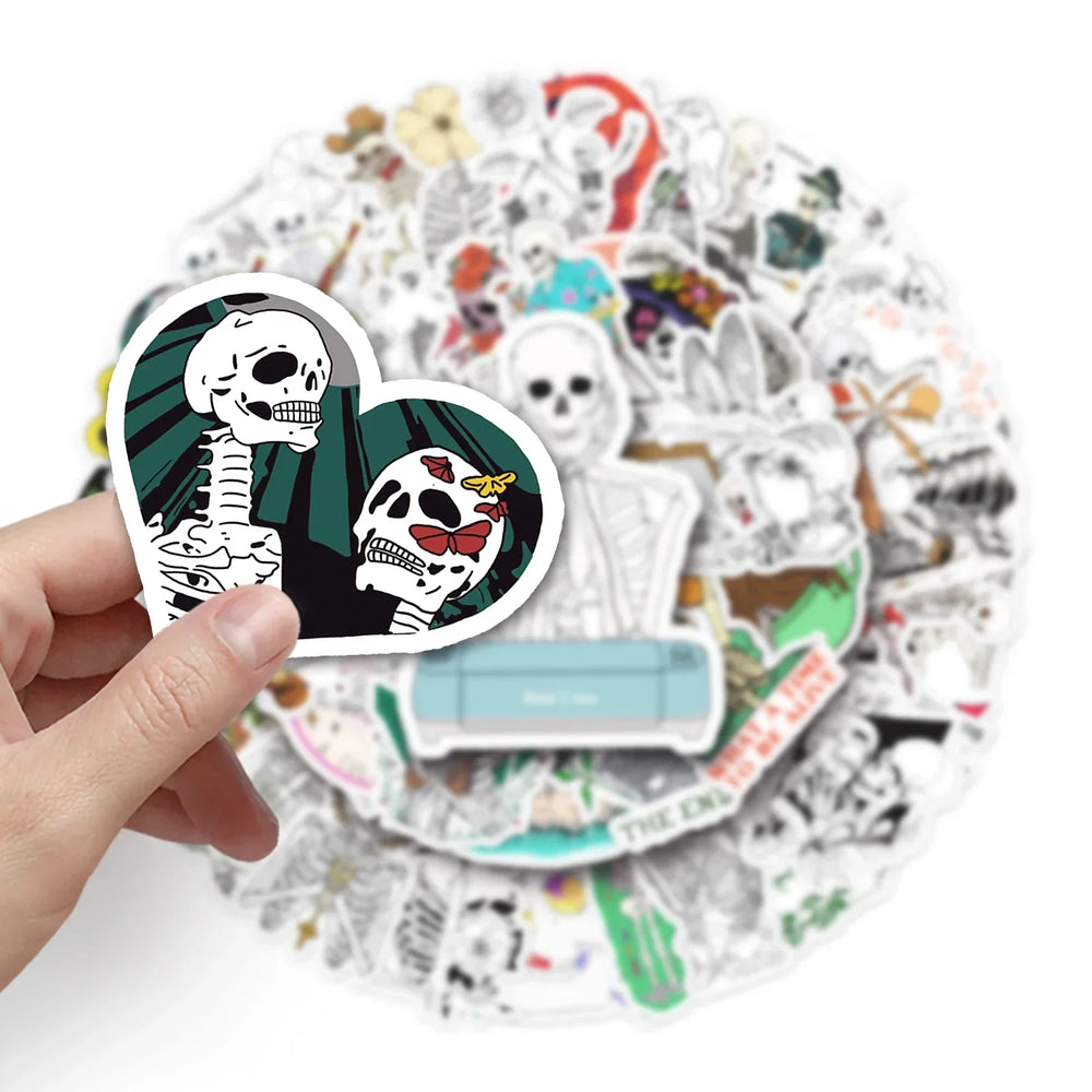 50Pcs Skull Cartoon Waterproof Vinyl Stickers for Skateboard Snowboard (Online Order Only)