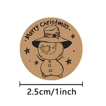 100-500pcs Christmas Stickers 2022 Vintage Round Cute Stationery Stickers For Gift Packaging Decor Envelope Sealing Labels (Online Order Only)