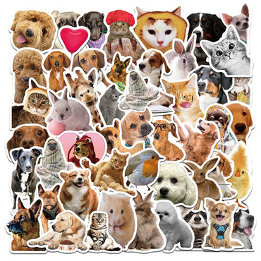 10/30/52pcs Cute Dog Cats Animal Graffiti Stickers Cartoon Decals Scrapbook Laptop Phone Luggage Car Funny Meme Sticker Kids Toy (ONLINE ORDER ONLY)