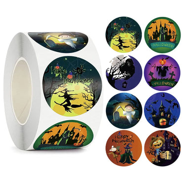 100-500pcs Halloween Pumpkin Bat Sealing Sticker 1inch Happy Halloween Sticker For Kids Party Baking Accessories Tools DIY (Online Order Only)
