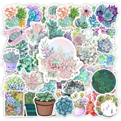 Cute succulent potted plant stickers DIY Toy Gift Decorative Art Graffiti Decal for Phone Luggage Laptop Scrapbook Waterproof (ONLINE ORDER ONLY)