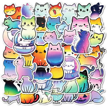 50pcs Cool Colorful Cat Graffiti Stickers for Helmet, Wall, DIY Decor (ONLINE ORDER ONLY)