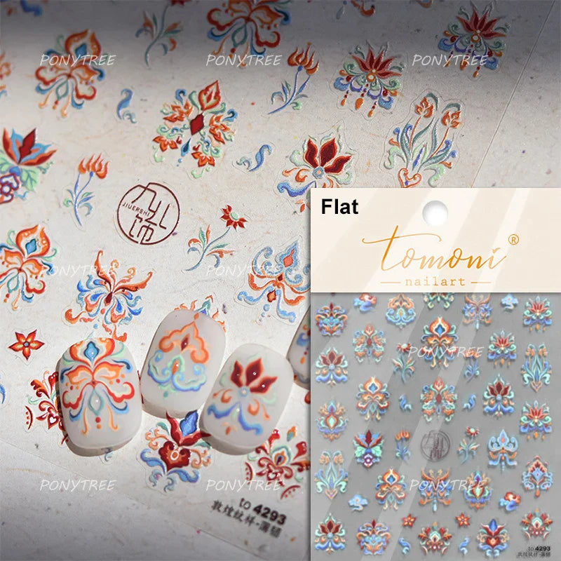 Charming Butterfly Candle Holder Candlestick Chic Rose Flower Romantic Self Adhesive Nail Art Stickers Rhinestone Manicure Decal (ONLINE ORDER ONLY)