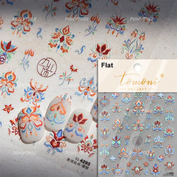 Charming Butterfly Candle Holder Candlestick Chic Rose Flower Romantic Self Adhesive Nail Art Stickers Rhinestone Manicure Decal (ONLINE ORDER ONLY)