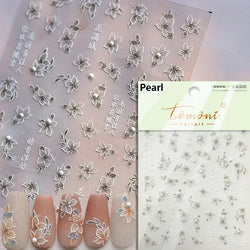 Hummingbird Iris Butterfly Peony Rose Tulip Daisy Lily Flowers Morning Glory Pearl Rhinestones Nail Art Sticker Decoration Decal (ONLINE ORDER ONLY)