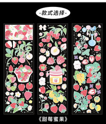 3Pcs/lot Cute Strawberry Flowers Decorative Sticker PET Scrapbooking Sticker Label Diary Album Stationery Aesthetic Art Supplies (ONLINE ORDER ONLY)