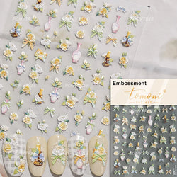 Camellia Tea After Rain Fragrant Flower Paint in Gold White Antique Chinese Characters Adhesive Nail Art Stickers Manicure Decal (ONLINE ORDER ONLY)