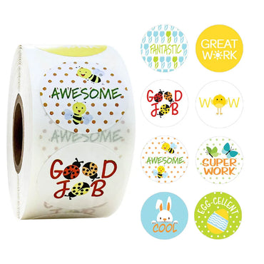 100-500pcs Cartoon Cute Animals Reward Stickers Teacher Motivational Kids Sticker School Student Encouragement Stationery (ONLINE ORDER ONLY)