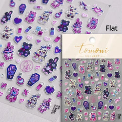 Halloween Ghost Pumpkin Bat Coffin Cat Spider Demon Jelly Self Adhesive Nail Art Sticker Terrifying Candy Candle Manicure Decals (ONLINE ORDER ONLY)