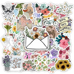 Lovely Floral Pattern Stickers DIY Toy Gift Decorative Graffiti Decal for Phone Luggage Laptop Bottles Scrapbook Waterproof (ONLINE ORDER ONLY)