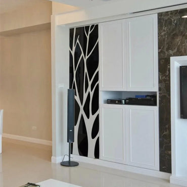 3D Mirror Wall Stickers Tree Acrylic Wallpaper DIY Art Mirror Surface Decal For TV Background Home Living Room Bedroom Decor (ONLINE ORDER ONLY)