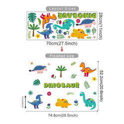Dinosaur Wall Stickers Decals Waterproof Decor for Bedroom Living Room (Online Order Only)