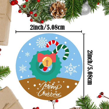 300 Pcs Merry Christmas Stickers 2Inch Tree Santa Clause Snowman Deer Gift Tag Sticker Christmas Gift Labels Holiday Present (Online Order Only)