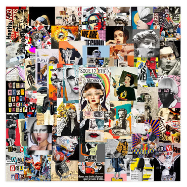 10/30/50PCS Fashion Art Collage Poster Stickers Aesthetic Painting Decals Decoration DIY Laptop Scrapbook Phone Graffiti Sticker (Online Order Only)