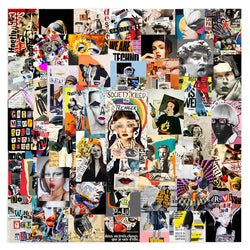 10/30/50PCS Fashion Art Collage Poster Stickers Aesthetic Painting Decals Decoration DIY Laptop Scrapbook Phone Graffiti Sticker (Online Order Only)