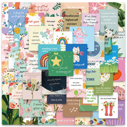 52PCS Inspirational Quote Stickers for Laptop, Bottles, Scrapbooking, Journal, Kids (Online Order Only)