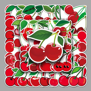 10/50pcs Fruit Cherry Sticker Notebook Computer Guitar Mobile Phone Cup Craft Supplies Scrapbook Materials Stationery Sticker (ONLINE ORDER ONLY)