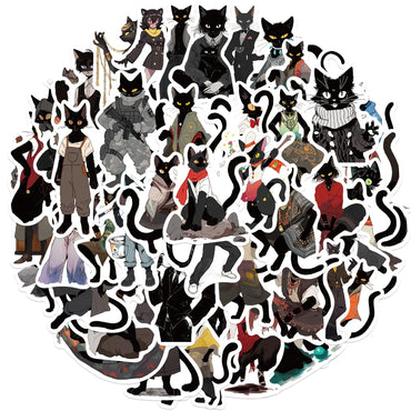 Cartoon Black Cat Stickers 10/30/50Pcs for Laptop, Skateboard, Suitcase, Phone, Car (ONLINE ORDER ONLY)