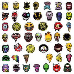 10/30/50/100PCS Horror Gothic Skull Meme Stickers Cool Graffiti DIY Skateboard Luggage Laptop Car Decals PVC Waterproof Kids Toy (ONLINE ORDER ONLY)