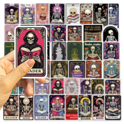 50PCS Creative The Reader Dusty Tarot Card Stickers Phone Cases Laptop DIY Personalized Waterproof Stickers Decorative (ONLINE ORDER ONLY)