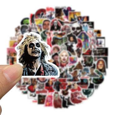 10/30/50/100PCS Mixed Horror Movie Thriller Character Stickers Graffiti Skateboard Phone Guitar Suitcase Bumper Decals Kids Toy (ONLINE ORDER ONLY)