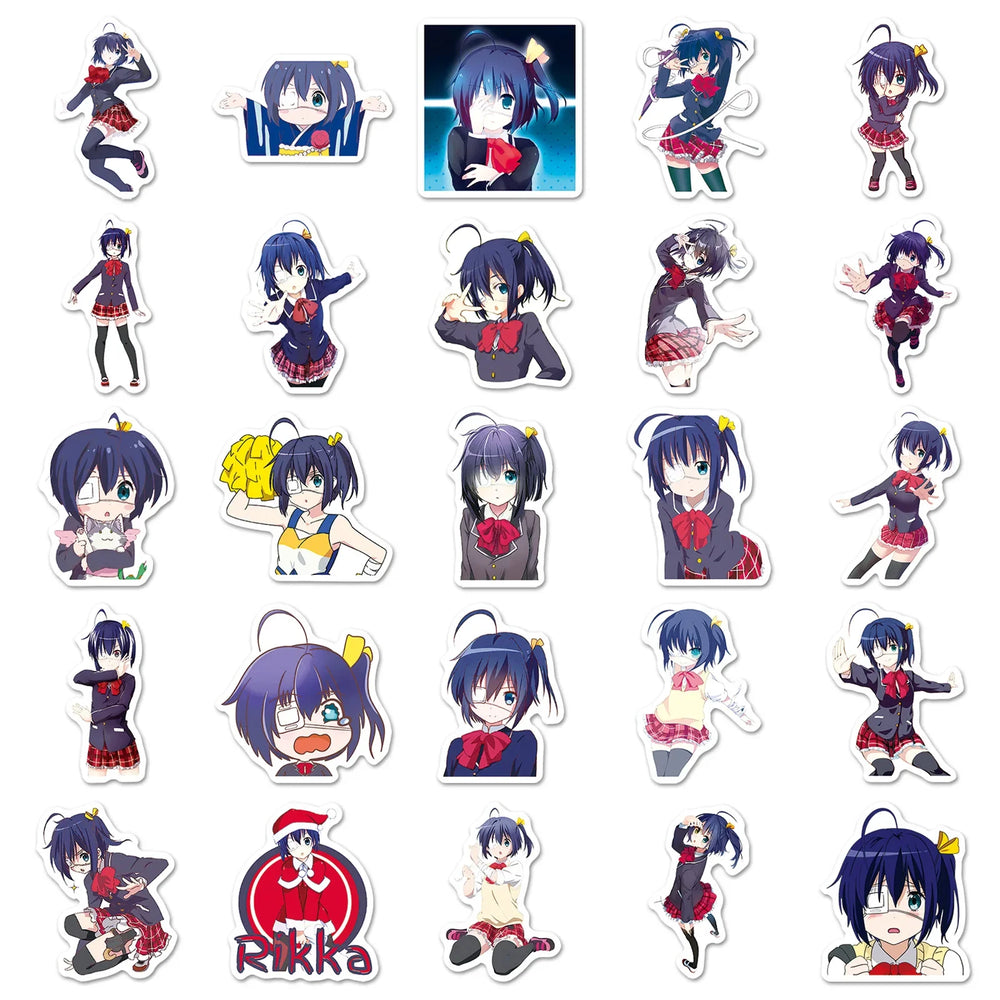 10/30/50PCS Takanashi Rikka Cartoon Stickers Love Animation Decals Fridge Luggage Laptop Phone Guitar Bike Skatboard Sticker Toy (ONLINE ORDER ONLY)
