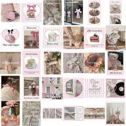 30Pcs Pink Ballet Style Stickers Kawaii Cartoon Waterproof PVC Stickers Scrapbooking Diy Journaling Cute Stationery Sticker (ONLINE ORDER ONLY)