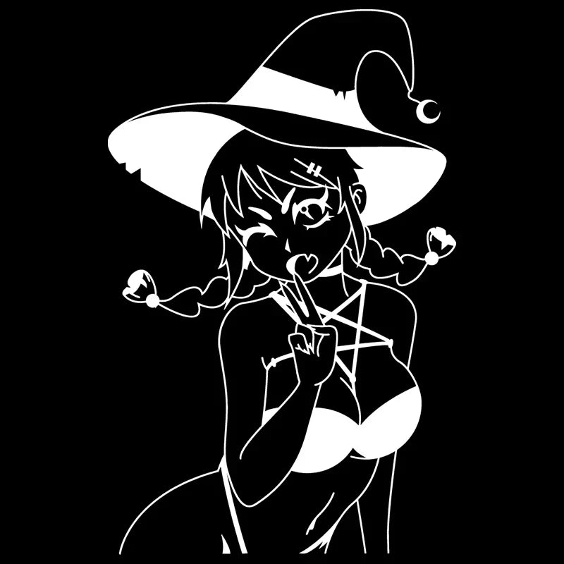 Japanese Anime for Car Stickers Witchy Passenger Notebook Sticker External Accessories Decoration Window Waterproof Vinyl Decals (ONLINE ORDER ONLY)