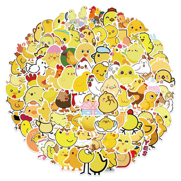 10/30/50/100PCS Cute Chicken Animall Stickers For Kids DIY Handbook Scrapbooking Phone Laptop Wall Decals Decoration Car Sticker (ONLINE ORDER ONLY)