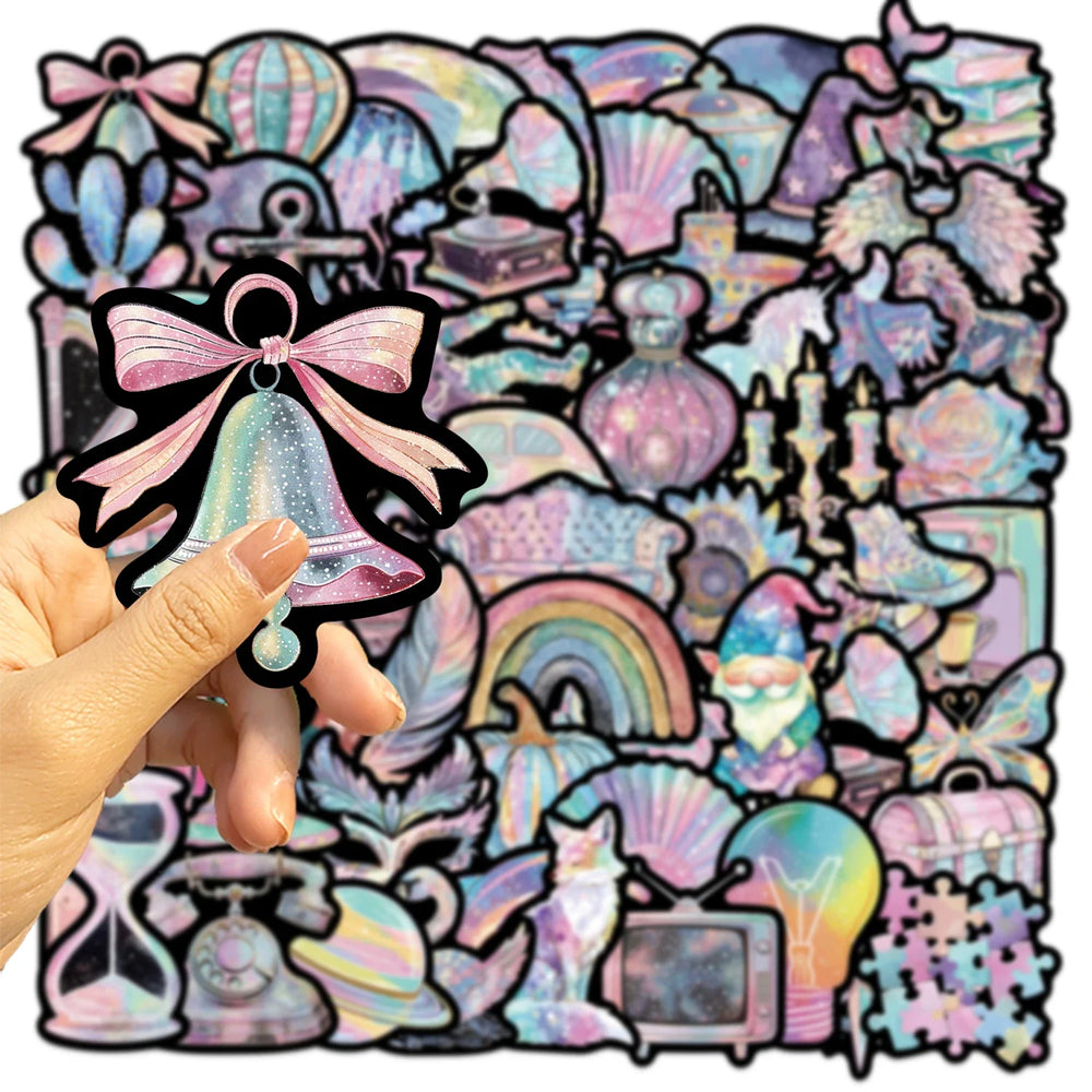 60PCS Colorful Shoes Shells Schoolbags Aesthetics Sticker Waterproof Cartoon Sticker For Desk Refrigerator Computer Phone (Online Order Only)
