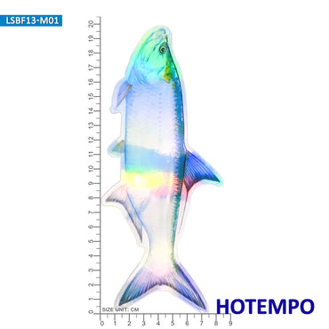 20cm Laser Big Size Sea Fish Go Fishing Style Black King Fish Stickers for Fisherman Boats Glass Wall Luggage Waterproof Sticker (ONLINE ORDER ONLY)
