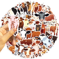 50PCS Cute Cow PVC Sticker Aesthetic DIY Children's Decoration Scrapbooking Korean Stationery School Supplies for Kids (ONLINE ORDER ONLY)