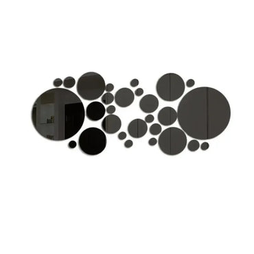 26 pcs 3D Acrylic Mirror Wall Sticker Round Mirror DIY Bedroom Bathroom and TV Background Room Sticker Wall Decoration (Online Order Only)