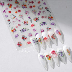 Rose Flower Garden Soft Embossment Adhesive Nail Art Stickers Charming Rhinestone Manicure Decals Nail Supplies for Professional (ONLINE ORDER ONLY)